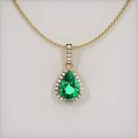 3.07 Ct. Emerald Pendant, 18K Yellow Gold 1
