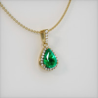 3.07 Ct. Emerald Pendant, 18K Yellow Gold 2