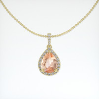 1.94 Ct. Padparadscha Sapphire Pendant, 18K Yellow Gold 1