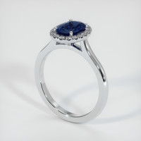 1.35 Ct. Blue Sapphire Ring, Platinum 950 2