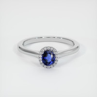 0.53 Ct. Blue Sapphire Ring, Platinum 950 1