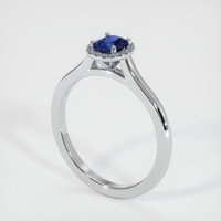 0.53 Ct. Blue Sapphire Ring, Platinum 950 2