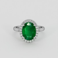 4.34 Ct. Emerald Ring, Platinum 950 1