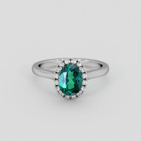 1.55 Ct. Bluish Green Topaz Ring, Platinum 950 1