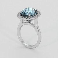 4.17 Ct. Blue Aquamarine Ring, Platinum 950 2