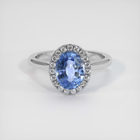 2.25 Ct. Blue Sapphire Ring, Platinum 950 1