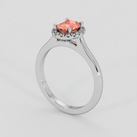 1.08 Ct. Padparadscha Sapphire Ring, Platinum 950 2
