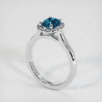 1.18 Ct. Greenish Blue Sapphire Ring, Platinum 950 2