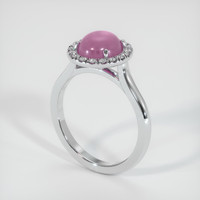2.88 Ct. Reddish Pink Sapphire Ring, Platinum 950 2