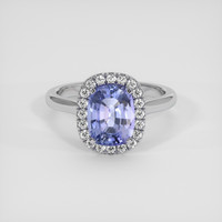 2.57 Ct. Purplish Blue Sapphire Ring, Platinum 950 1