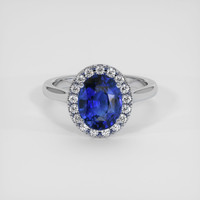 3.00 Ct. Blue Sapphire Ring, Platinum 950 1