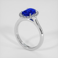 2.54 Ct. Blue Sapphire Ring, Platinum 950 2