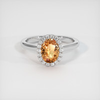 1.09 Ct. Orangish Brown Sapphire Ring, Platinum 950 1