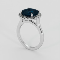 5.03 Ct. Bluish Green Sapphire Ring, Platinum 950 2