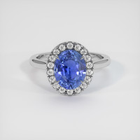 3.25 Ct. Blue Sapphire Ring, Platinum 950 1