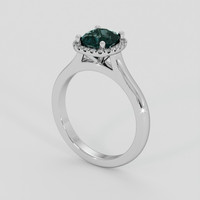 1.15 Ct. Greenish Blue Sapphire Ring, Platinum 950 2