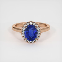 1.99 Ct. Blue Sapphire Ring, 14K Rose Gold 1
