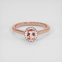 0.92 Ct. Padparadscha Sapphire Ring, 14K Rose Gold 1