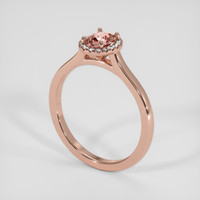 0.92 Ct. Padparadscha Sapphire Ring, 14K Rose Gold 2