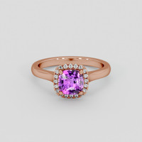 1.22 Ct. Pinkish Purple Sapphire Ring, 14K Rose Gold 1