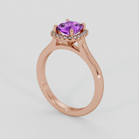1.22 Ct. Pinkish Purple Sapphire Ring, 14K Rose Gold 2
