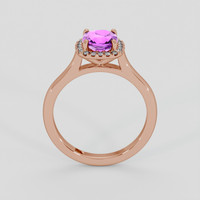 1.22 Ct. Pinkish Purple Sapphire Ring, 14K Rose Gold 3