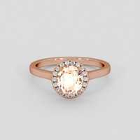 1.20 Ct. Peach Sapphire Ring, 14K Rose Gold 1