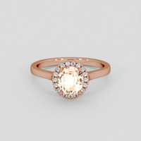 1.20 Ct. Peach Sapphire Ring, 14K Rose Gold 1