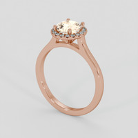 1.20 Ct. Peach Sapphire Ring, 14K Rose Gold 2