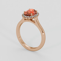2.26 Ct. Padparadscha Sapphire Ring, 14K Rose Gold 2