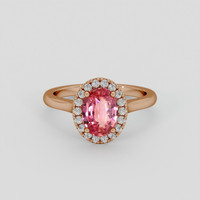 1.53 Ct. Padparadscha Sapphire Ring, 14K Rose Gold 1
