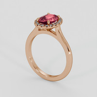 1.53 Ct. Padparadscha Sapphire Ring, 14K Rose Gold 2