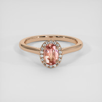 0.69 Ct. Padparadscha Sapphire Ring, 14K Rose Gold 1