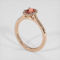 0.69 Ct. Padparadscha Sapphire Ring, 14K Rose Gold 2