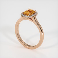 1.09 Ct. Orangish Brown Sapphire Ring, 14K Rose Gold 2