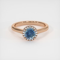 0.90 Ct. Sapphire Ring, 14K Rose Gold 1