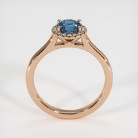 0.90 Ct. Greenish Blue Sapphire Ring, 14K Rose Gold 3