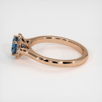0.90 Ct. Greenish Blue Sapphire Ring, 14K Rose Gold 4