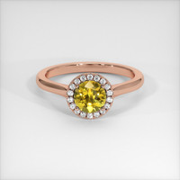 0.94 Ct. Yellow Sapphire Ring, 14K Rose Gold 1