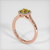 0.94 Ct. Yellow Sapphire Ring, 14K Rose Gold 2