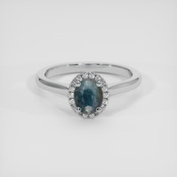 0.83 Ct. Greyish Blue Sapphire Ring, Silver 1