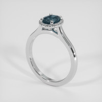 0.83 Ct. Greyish Blue Sapphire Ring, Silver 2