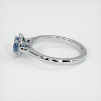 0.65 Ct. Greenish Blue Sapphire Ring, 10K White Gold 4
