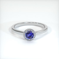 0.44 Ct. Blue Sapphire Ring, 10K White Gold 1
