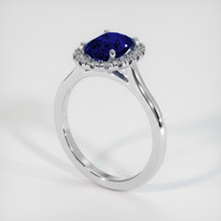 1.60 Ct. Blue Sapphire Ring, 10K White Gold 2