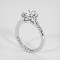 0.80 Ct. White Zircon Ring, 10K White Gold 2
