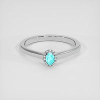 0.11 Ct. Greenish Blue Paraiba Tourmaline Ring, 10K White Gold 1