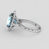 4.17 Ct. Blue Aquamarine Ring, 10K White Gold 4