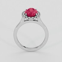2.44 Ct. Pinkish Red Rubellite Tourmaline Ring, 10K White Gold 3