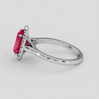 2.44 Ct. Pinkish Red Rubellite Tourmaline Ring, 10K White Gold 4